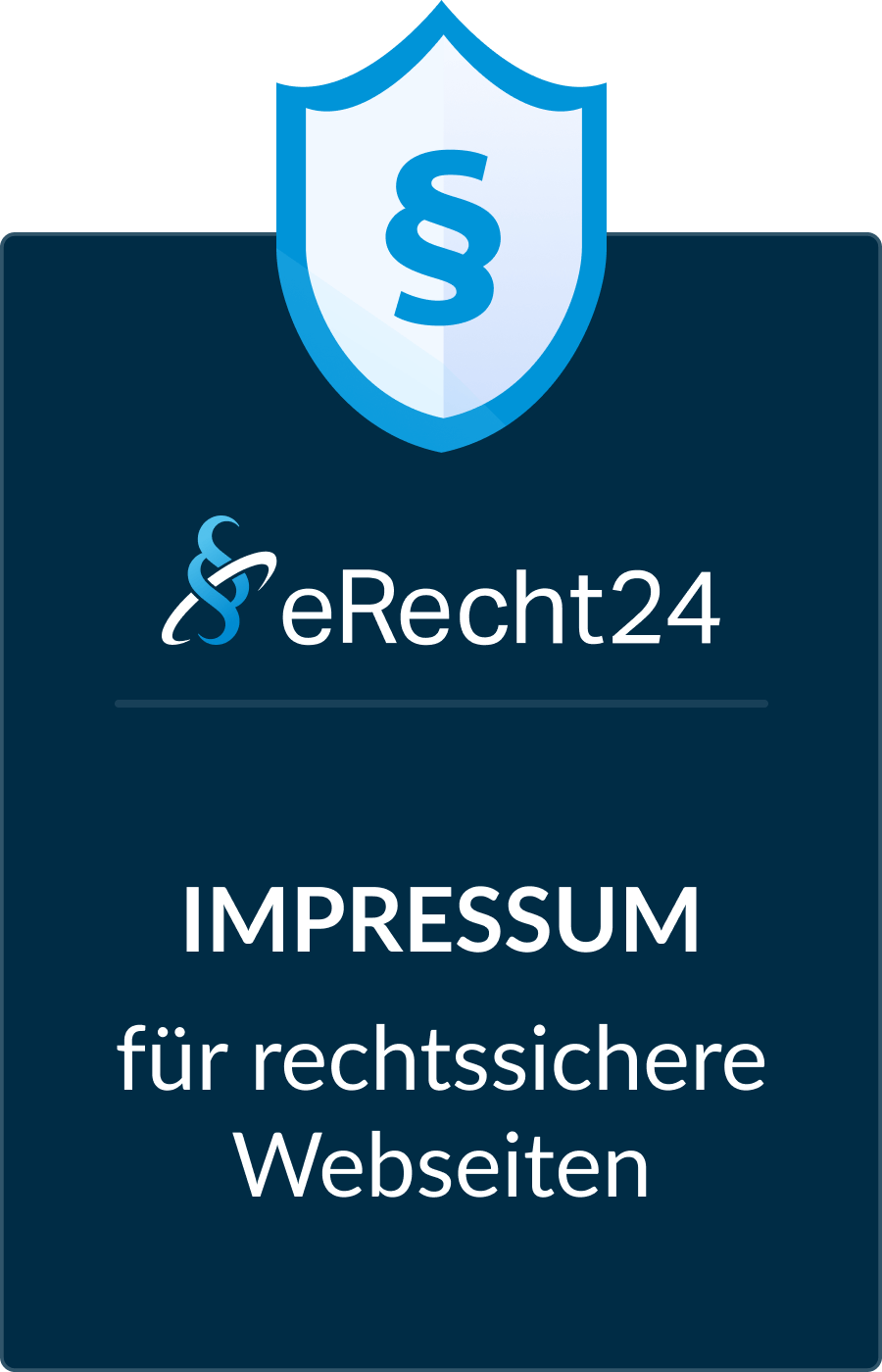 eRecht24 Siegel für ein rechtssicheres Impressum